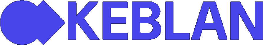 El logotipo de KEBLAN en electric: el iso y la palabra en mayúsculas